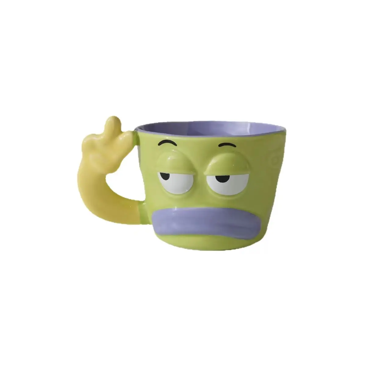 Funny Face Ceramic Coffee Mug, Cute Cartoon Cup with Handle, Creative Drinkware for Home Kitchen