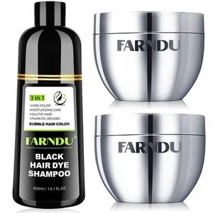FARNDU Dye & Revive Combo, Cover Gray Hairs, 10 Mins Hair Coloring, Plant Extracts, Keratin & Rosemary Hair Mask, Hydration & Deep Repair