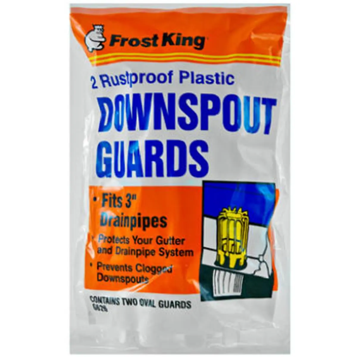 Frost King 3 in. Plastic Dome Downspout Strainers 2-Pack, Gutter Guard Plumbing Tool for Clog Prevention, Fits 3" Drainpipes, Protects Gutter and Drainpipe System (for Sailing Water Sports, Outdoor Use), Dome Shape