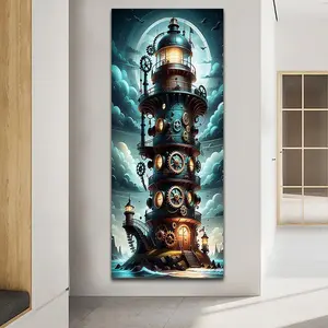 Lighthouse Pattern DIY Diamond Arts Colorful Painting Kit without Frame, DIY 5D Diamond Arts Colorful Painting Kit, Wall Art Decor for Home Living Room Bedroom