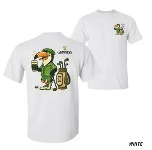Guinness Golf Toucan TShirt, Funny Irish Beer Graphic Tee, Tropical Golf Lover Shirt, Classic Cotton T-Shirt for Men, Menswear, Womenswear