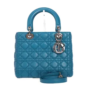 Pre-owned Dior Lambskin Shoulder Bags Lady Blue 33687987 ysl xd
