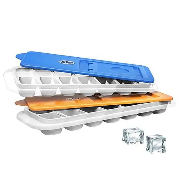 Trademark Global Hastings Home Ice Cube Trays with Lids Set of 2