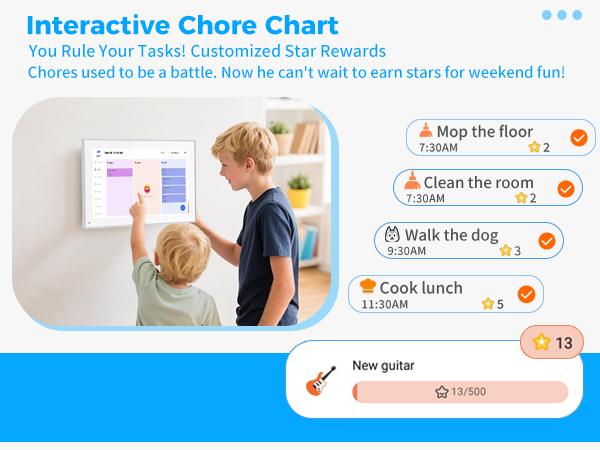 10.1 inch Wall Planner Digital Calendar & Chore Chart,Smart Touchscreen Interactive Display for Family Schedules,Hearth Display Digital Calendar, Digital Photo Frame Share Moments from Anywhere