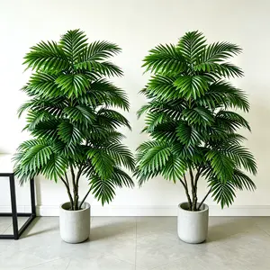 Large Realistic Artificial Areca Palm Tree (Dypsis Lutescens), Faux Tropical Floor Plant Without Planter, Low-Maintenance Decorative Indoor Home Office Accent
