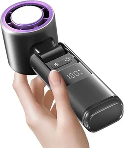 high-power motor portable handheld turbo fan,100-Speed wind power& ice cooling function，Foldable 3-in-1 fan，Summer Essential，Travel，Outdoor，Gift for girl