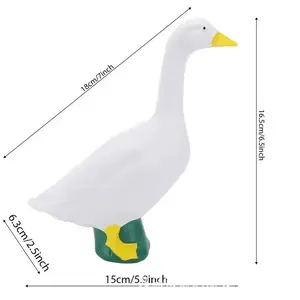 New 18cm Goose Figurine, Resin Statue Craft, Home Garden Pond Study Desk Decoration, Decorative Goose Sculpture, Perfect Gift Idea