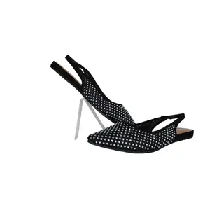 Humming Rhinstone Jewel Mesh Upper Falts Women Footwear