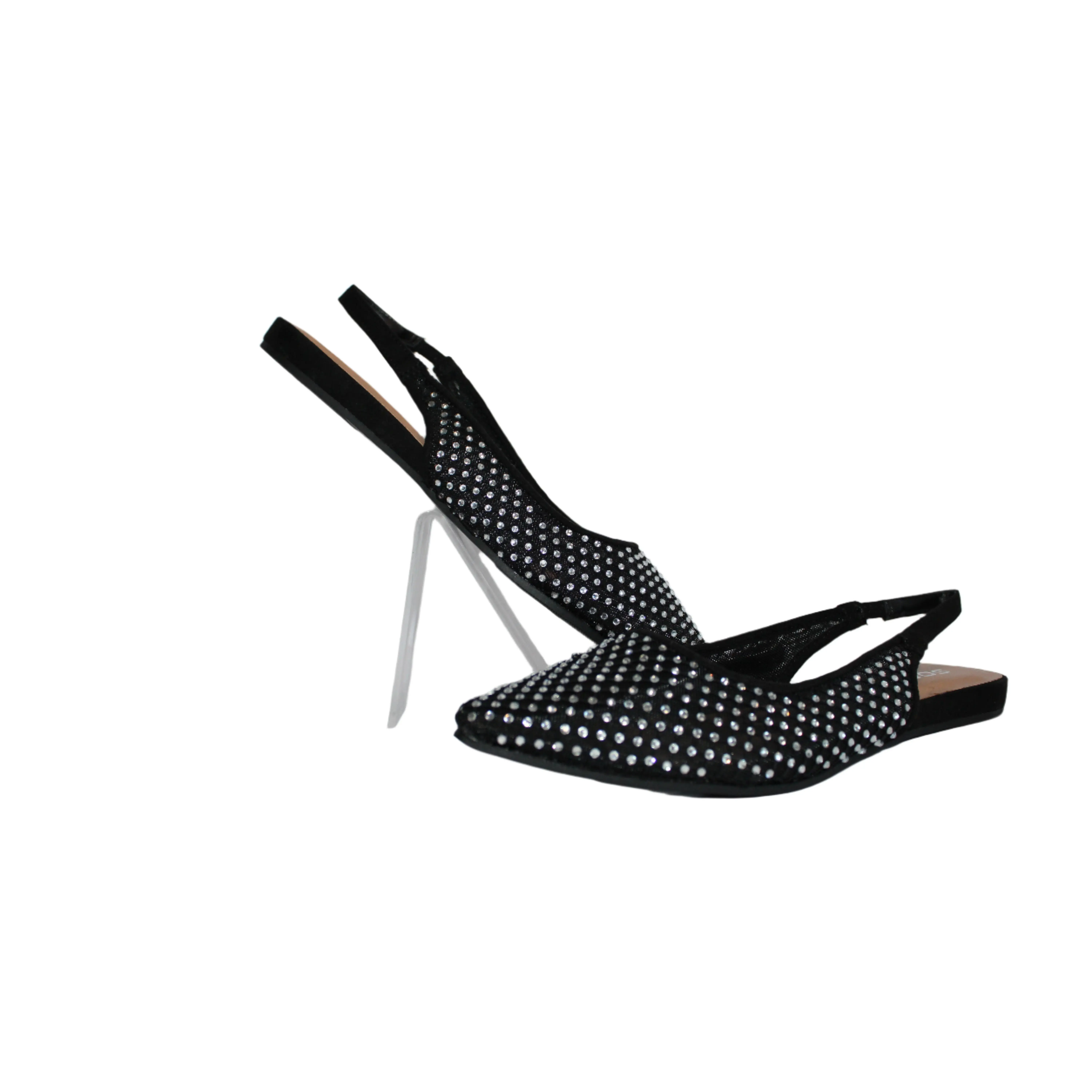 Humming Rhinstone Jewel Mesh Upper Falts Women Footwear
