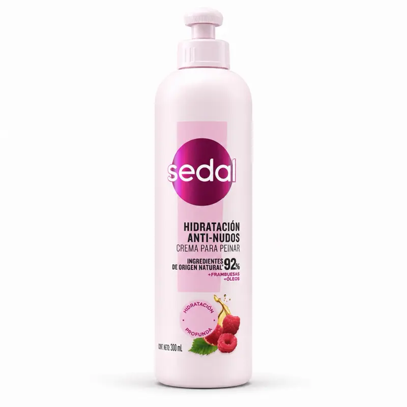 Sedal Hydration Anti-Knots Hair Cream with Raspberry & Natural Oils 300 mL Leave-In Conditioner for Deep Moisture & Easy Detangling