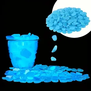 100/200/600/1000pcs Glow-in-the-Dark Aquarium Stones - Fluorescent Resin Pebbles for Fish Tank & Garden Decor Aquatic Plants