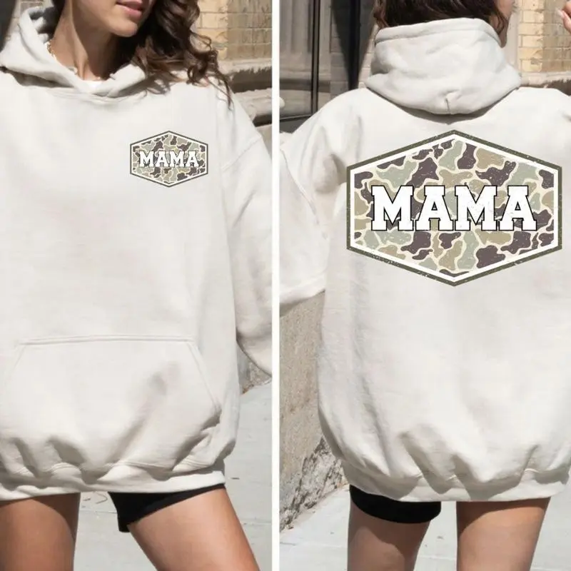 Mama Camo Hoodie – Cozy Fall Winter Mom Pullover, Western Camo Mama Gift , Comfortable Menswear & Womenswear Top
