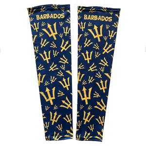 Caribbean Flag Arm Sleeves for Carnival J'ouvert Basketball Men Women UV Protection Compression | 1 pair
