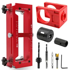 Door Hinge Jig and Lock Installation Kit, Aluminum Router Template for Hinge Mortise, 6.35-12.70 Cm, Square Type, Woodworking Tool, Home Tool Set