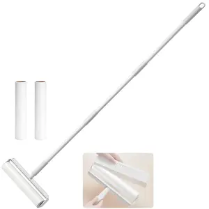 Floor Lint Roller with Refills 3 Sticky Rolls 9.45 inch Wide Lint Remover Roller for Pet Hair Extra Sticky Long Handle Large Lint Roller for Floor Carpet Couch Bed