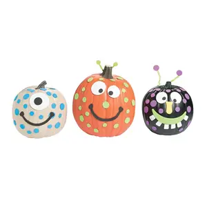 Foam Silly Polka Dot Monster Pumpkin Decorating Craft Kit - Makes 12