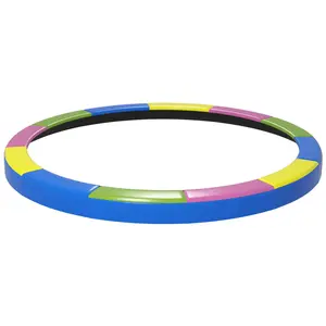14FT Trampoline Spring Cover Pad, Thick EPE Foam Safety Pad Replacement, Waterproof & Sun-Proof with Easy Elastic Straps, No Tools Installation