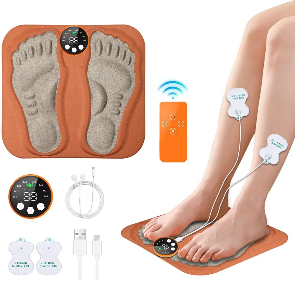 3D Foot Massage Pad, Acupressure Mat Feet, Foldable Calf Massager, 8 Modes 29 Levels Muscle Relaxation, Relaxation Aid, Rechargeable Smart Foot Massager, Remote Control