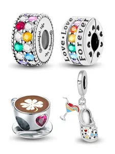 Coffee Cocktail Charm Pendant, Fashionable Charms Jewelry Accessories for Women & Girls, Trendy All-match & Exquisite Jewelry for Birthday Gift