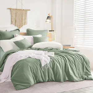 Sage Green King Comforter, 3 Aesthetic - Farmhouse  Lightweight Microfiber Down Alternative Comforter with 2 Pillow Shams for Women Men
