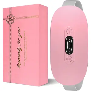 Portable Heating Pad for Period Cramps Cordless Menstrual Heating Pad with 3 Heat Levels and 3 Massage Modes, Birthday Gifts for Women and Girls (Pink)
