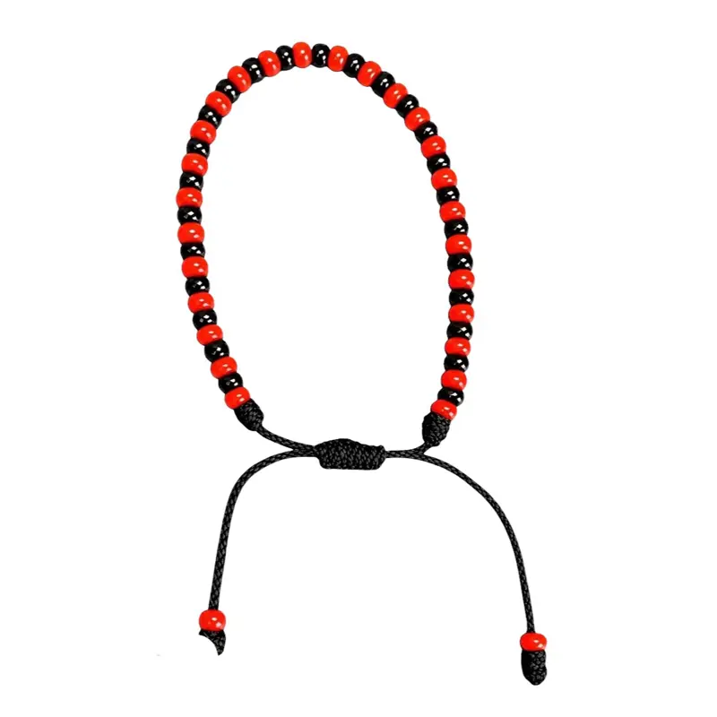 Elegua Protection Bracelet for Men & Women | Handmade Red & Black Yoruba Santeria Beaded Bracelet | Adjustable Afro-Cuban