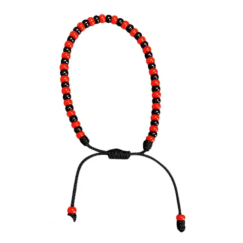 Elegua Protection Bracelet for Men & Women | Handmade Red & Black Yoruba Santeria Beaded Bracelet | Adjustable Afro-Cuban