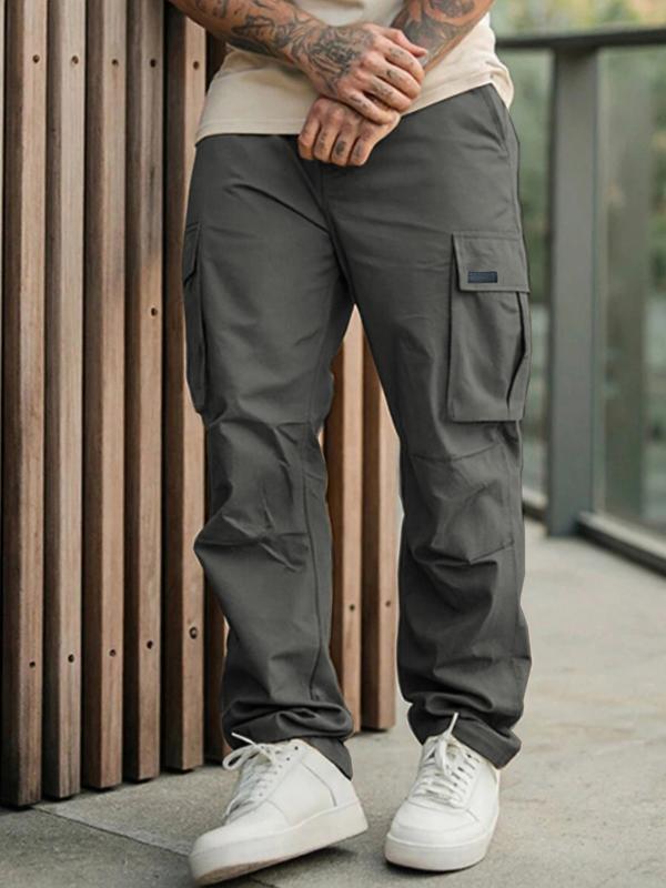 Men's Military Style Cargo Pants, Loose Fit Multi-Pocket Design, Perfect for Outdoor Activities & Daily Wear