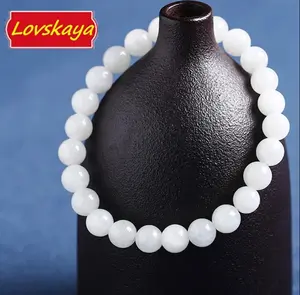 White Jade Natural Crystal Bead Bracelet，Fashionable And Elegant, Unisex, Suitable For Various Occasions, Crystal Bracelet Jewelry