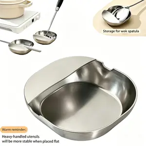 Pot Lid Holder, 1 Count Soup Spoon Rack, Cooking Spatula Rest Holder, Pot Lid Rest Stand, Tableware Storage Rack, Kitchen Supplies, Utensil, Kitchenware