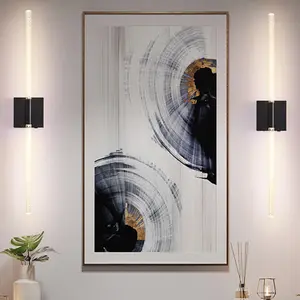 2pcs copper natural color/black 80cm 4000mAh rotatable charging wall lamp touch switch stepless dimming aluminum alloy+acrylic charging wall lamp suitable for wall painting, living room corridor, foyer corridor