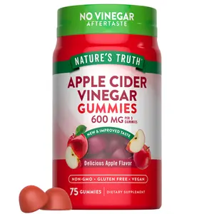 Nature's Truth Apple Cider Vinegar 600 mg - 75 Apple Flavor Gummies - Vegan, Non-GMO, Gluten Free Supplement