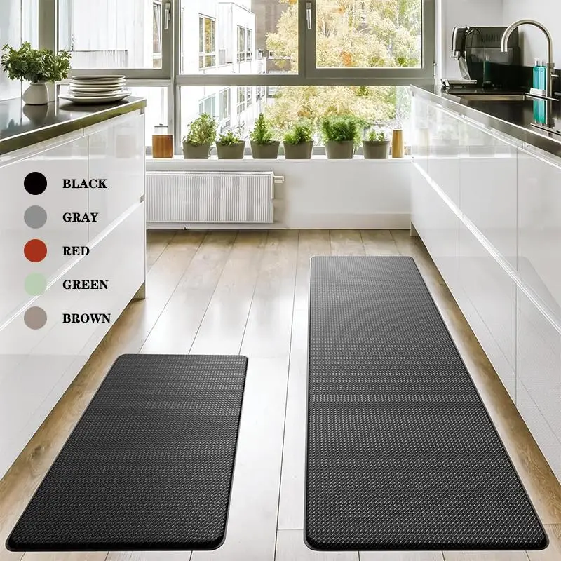 Kitchen Mat, Kitchen Carpet, Cushioning Anti-fatigue Kitchen Mat, Non-slip Standing Table Mat, Waterproof Kitchen Carpet Set, Suitable for Kitchen, Fl