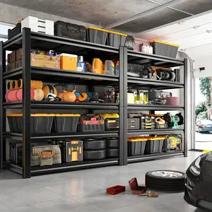 Heavy-Duty 5-Tier Adjustable Metal Shelving Unit Garage Storage Rack Freestanding Design for Pantries Warehouses Closets Offices Sturdy Construction Above 25 Kg