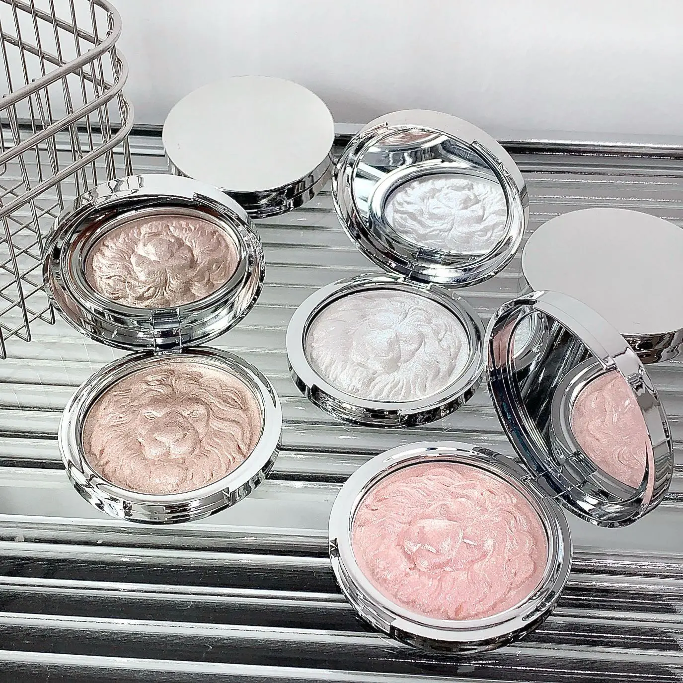 Kakashow Cream-to-Powder Highlighter Makeup - 1#Moonlight White, 3#Rose Gold, Brightening Cheek Cosmetic with Sparkling Glow, Lightweight, Non-Cakey, Alcohol-Free, 3-Year Shelf Life, for Daily Use & Party Occasions, Youthful Look Enhancement