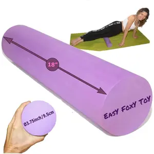 Small Size Medium-Hard Density EVA Foam Roller Ø3.75x18inch for Back Leg Pain Sore Muscle Recovery Trigger Point Massage Physical Therapy Spine Cracker Stretcher