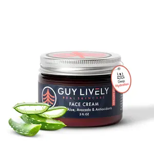 Men's Daily Face Cream: Organic Aloe Avocado Hydrates Deeply, Shields Stressors, Non-Greasy Comfort