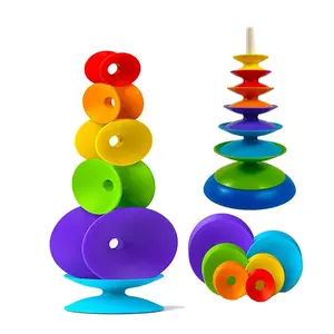 Rainbow Rotating Wheel Toy, Stackable Interactive Learning Toy for Babies & Toddlers, Educational Development Activity Gift，baby toys，toddler toys，kids games，sensory toys，kids toys，learning & education toys