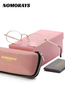 1 Pair NOMORAYS Unisex Full Frame Oval Frame Plano Glasses Airy Frames Gentle Impression