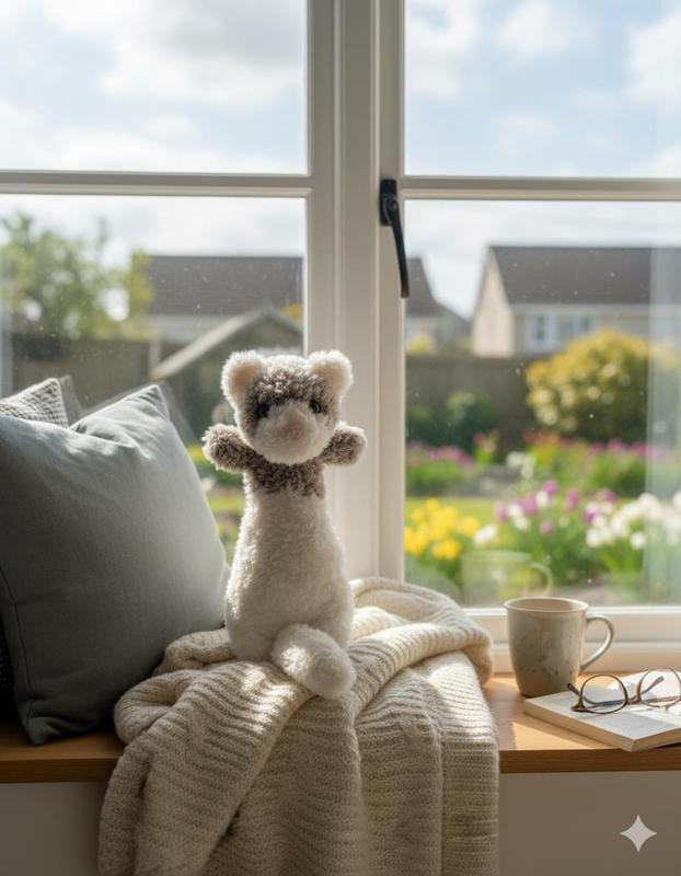 Floppy Ferret Amigurumi Crochet - Soft Plush Toy for Cozy Home Decor and Adorable Gift Ideas