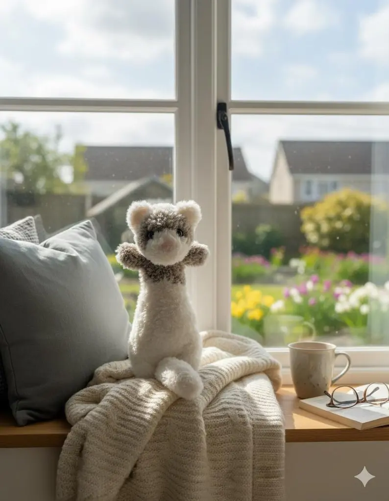 Floppy Ferret Amigurumi Crochet - Soft Plush Toy for Cozy Home Decor and Adorable Gift Ideas