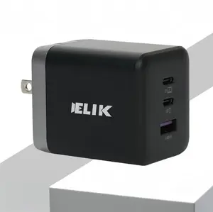 100W USB C Charger Block, 3-Port Compact Foldable Power Adapter USB Wall Charger for MacBook Pro/Air, Dell XPS, iPad Pro, iPhone Series, Galaxy S25/S24, and More (Black)