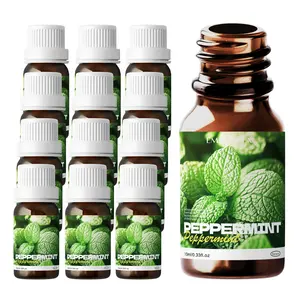 12pc 10ML Peppermint Essential Oils, Natural Plant Fragrance Oils, Aromatherapy, Humidifier, Candle Making, Car Air Freshener, Long-Lasting Scent