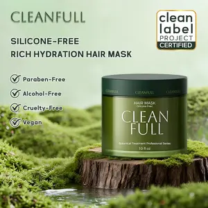 CLEANFULL Hair Treatment Deep Repair Keratin Hair Mask, Silicone Free Conditioner for Dry Damaged Hair Sensitive Scalp, Detangle Smoothing Hydration Heat Protectant for All Hair Types