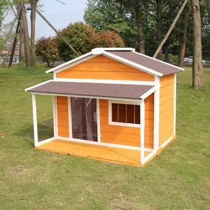 Modern Wooden Dog Kennel Solid Wood Dog Houses Outdoor Rainproof