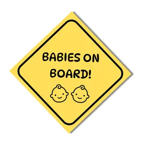 Twins Babies On Board Car Magnet | Twin Baby Shower Gift Idea
