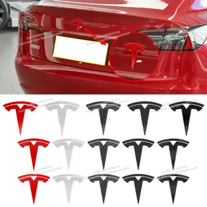 Tesla Car Emblem Sticker, High-Quality Abs Material, Distinctive Look, Fits Tesla Model 3, Model S, Model X, Model Y, Juniper, Roadster, Spacex