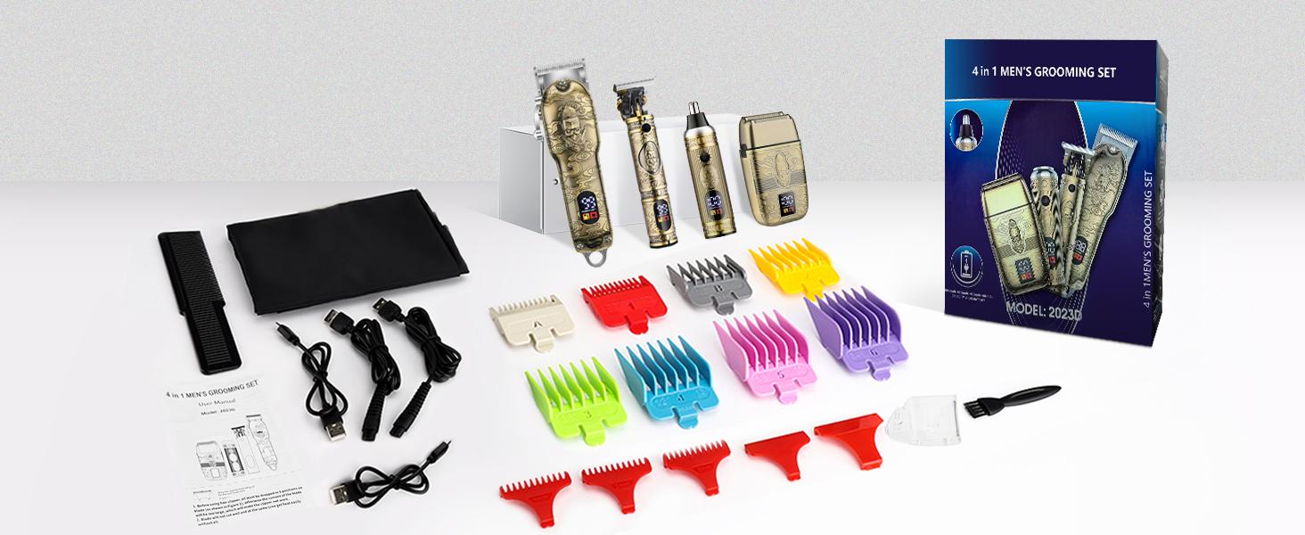 Hair Clippers for Men,T-Blade Trimmer,Nose Hair Trimmer,Hair Shaver Set,Clippers for Men Professional,Clippers for Hair Cutting,Electric Razor for Men, LCD Display