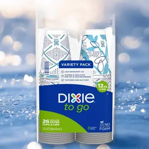 Dixie To Go Disposable Hot Cups & Lids - 12oz