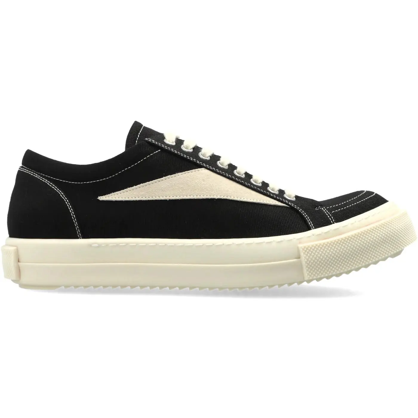 1124591 Rick Owens DRKSHDW Temple Vintage Low Sneaks Black Milk Denim